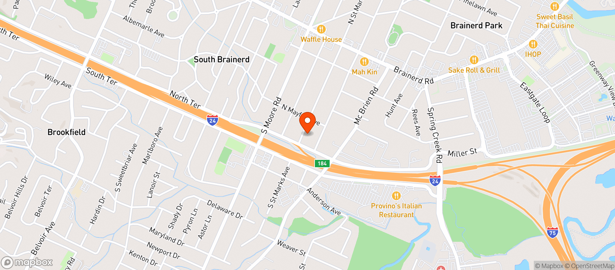 Map showing ASHEVILLE DISPENSARY