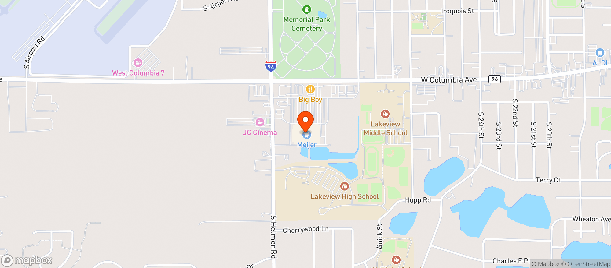 Map showing Meijer