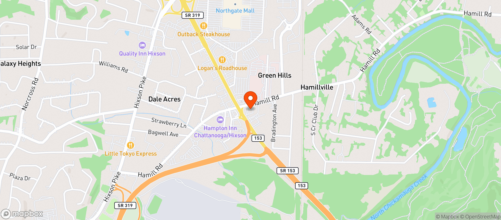 Map showing Cvs