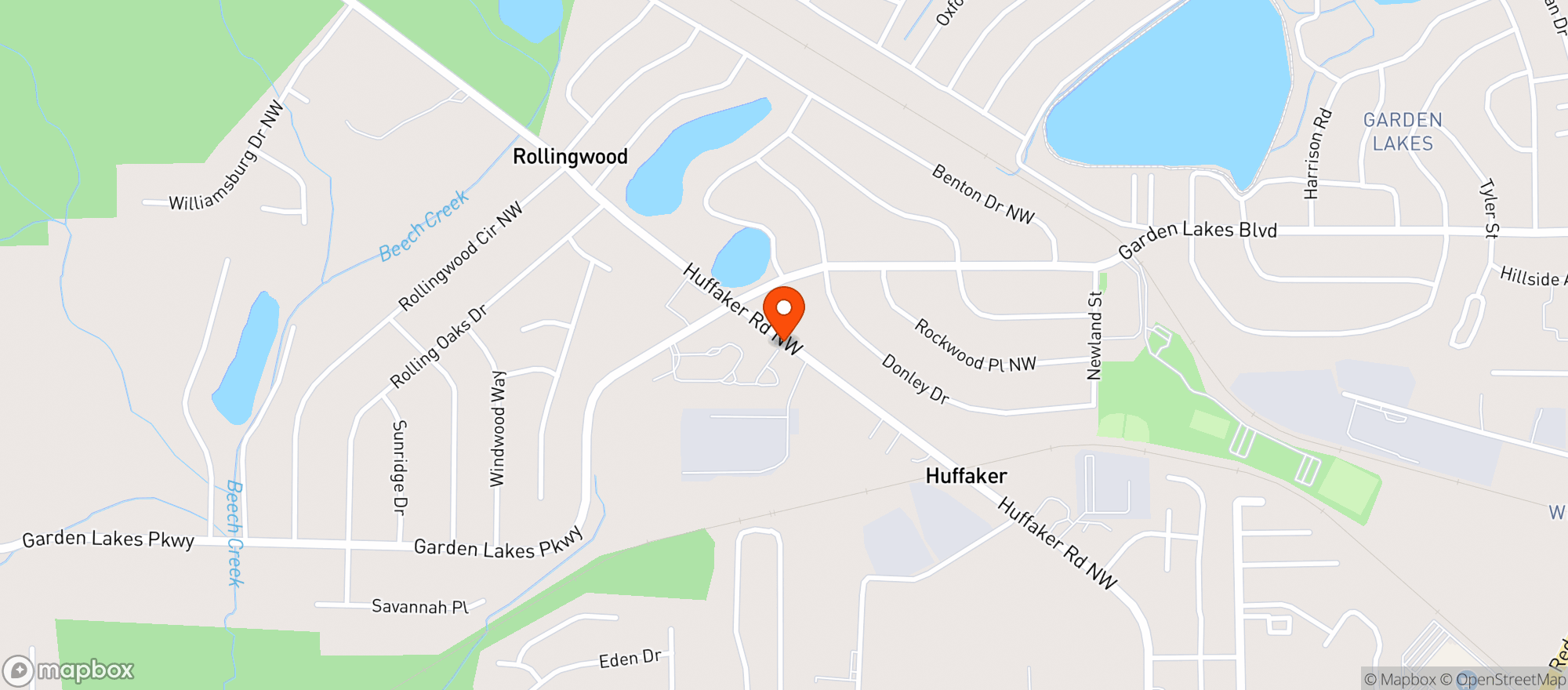 Map showing GARDEN LAKES FOODMART