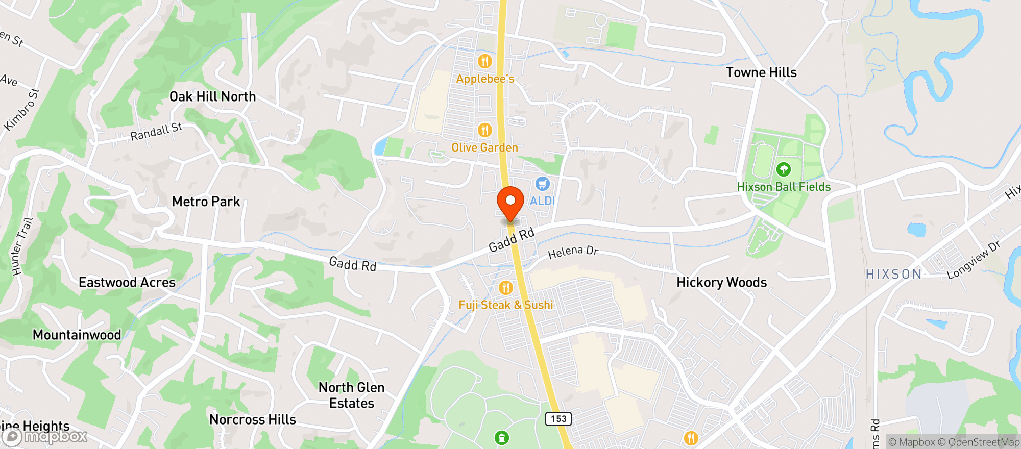 Map showing Hilltop Bottle Shop
