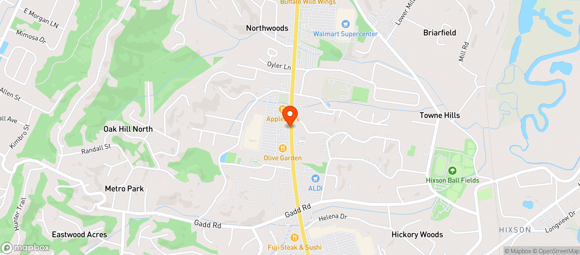 Map showing Target Chattanooga North