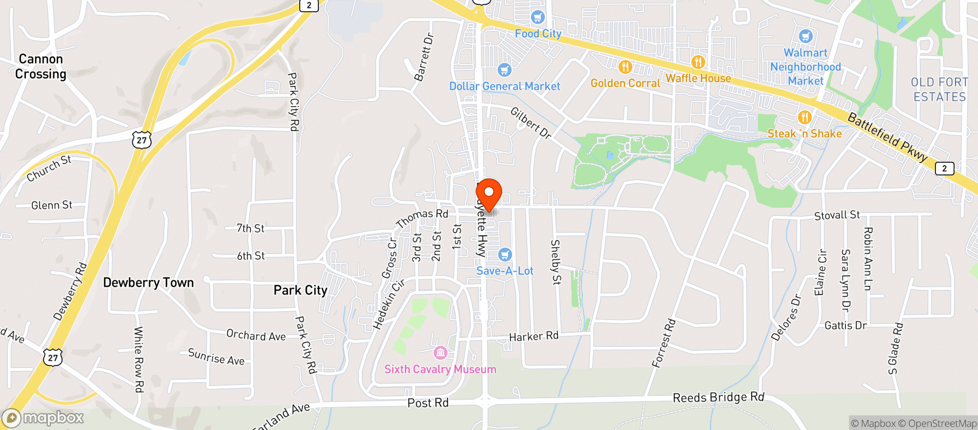Map showing Citgo Food Mart #16