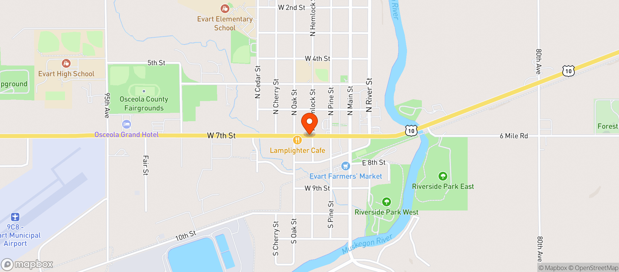 Map showing Kcs Party Store