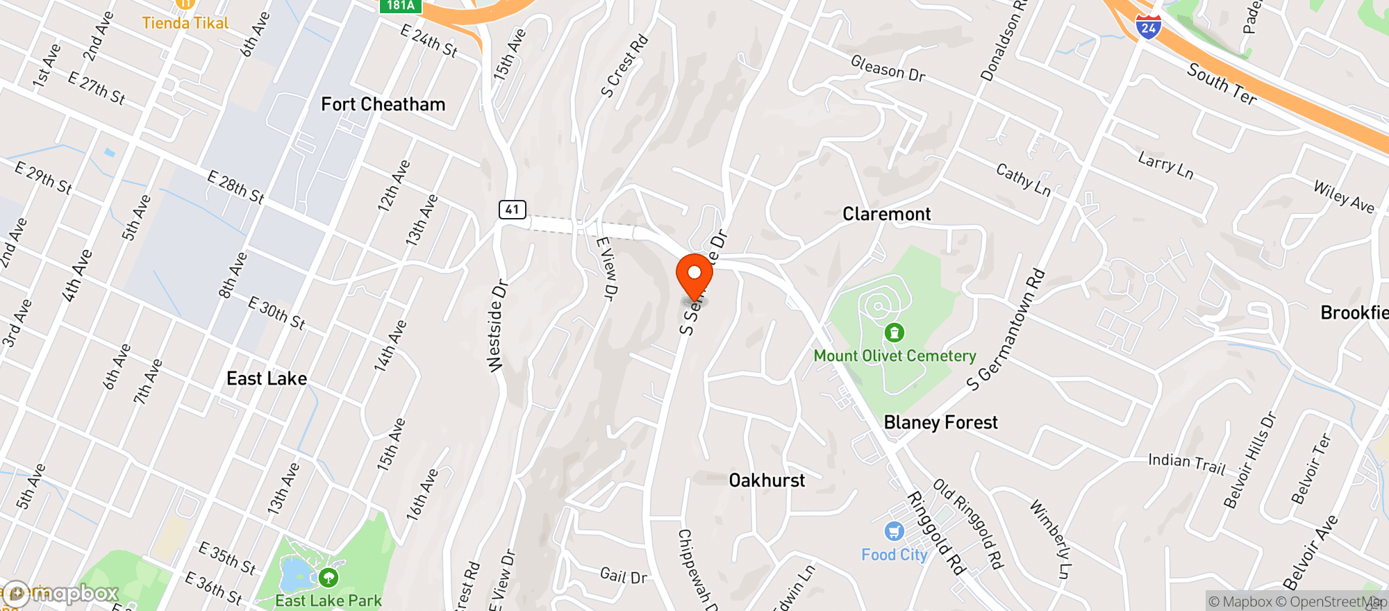 Map showing Express Mart