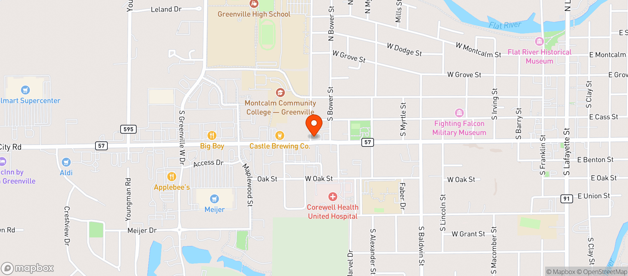 Map showing Mr Ts Pizzeria