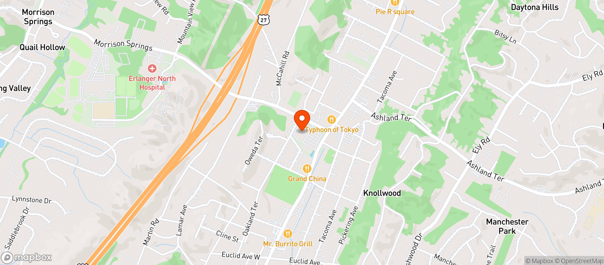 Map showing Food City