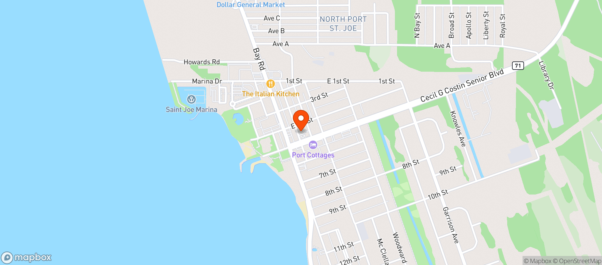 Map showing Uptown Raw Bar And Grill
