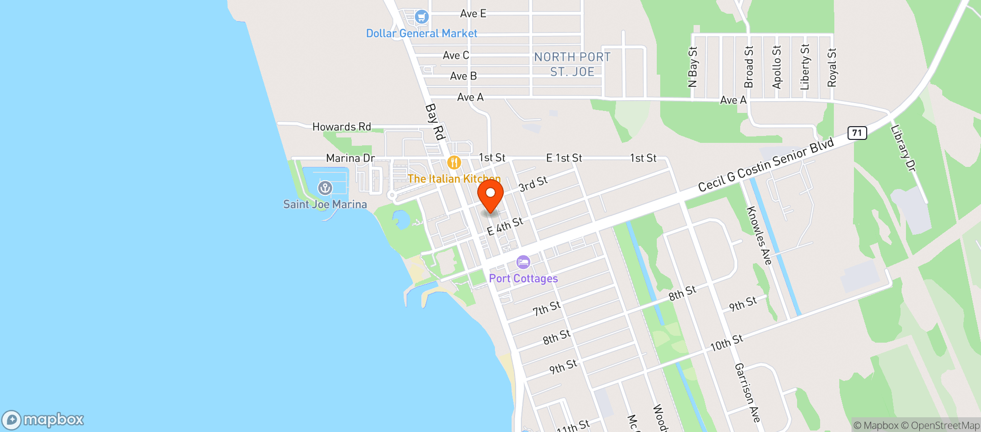 Map showing Saint Joe Bar & Package