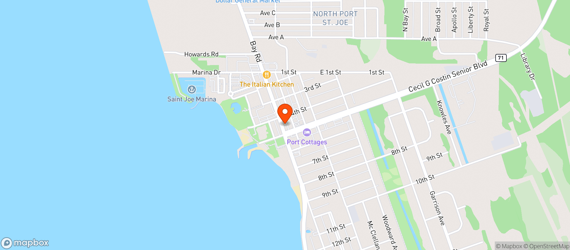 Map showing The Port Fine Wine & Spirits