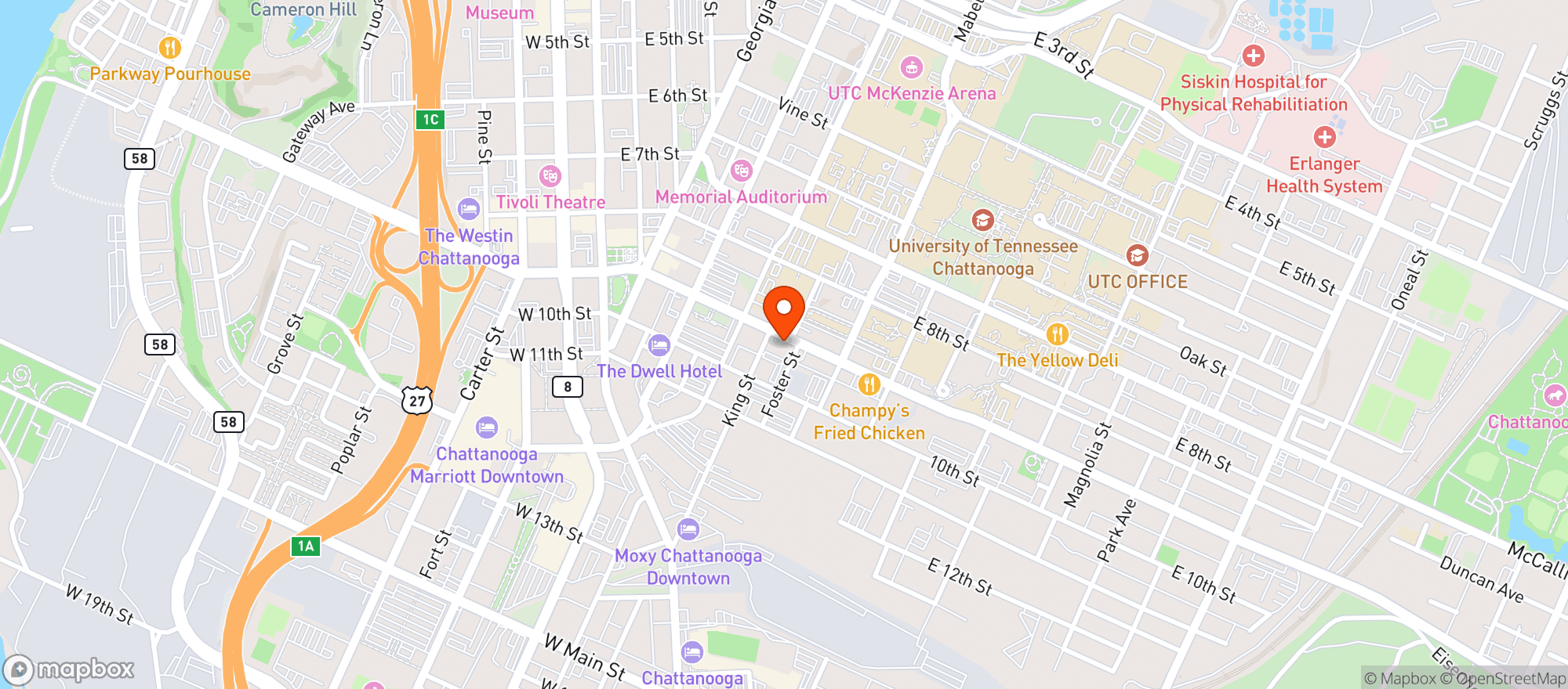 Map showing Evolve Smoke Shop