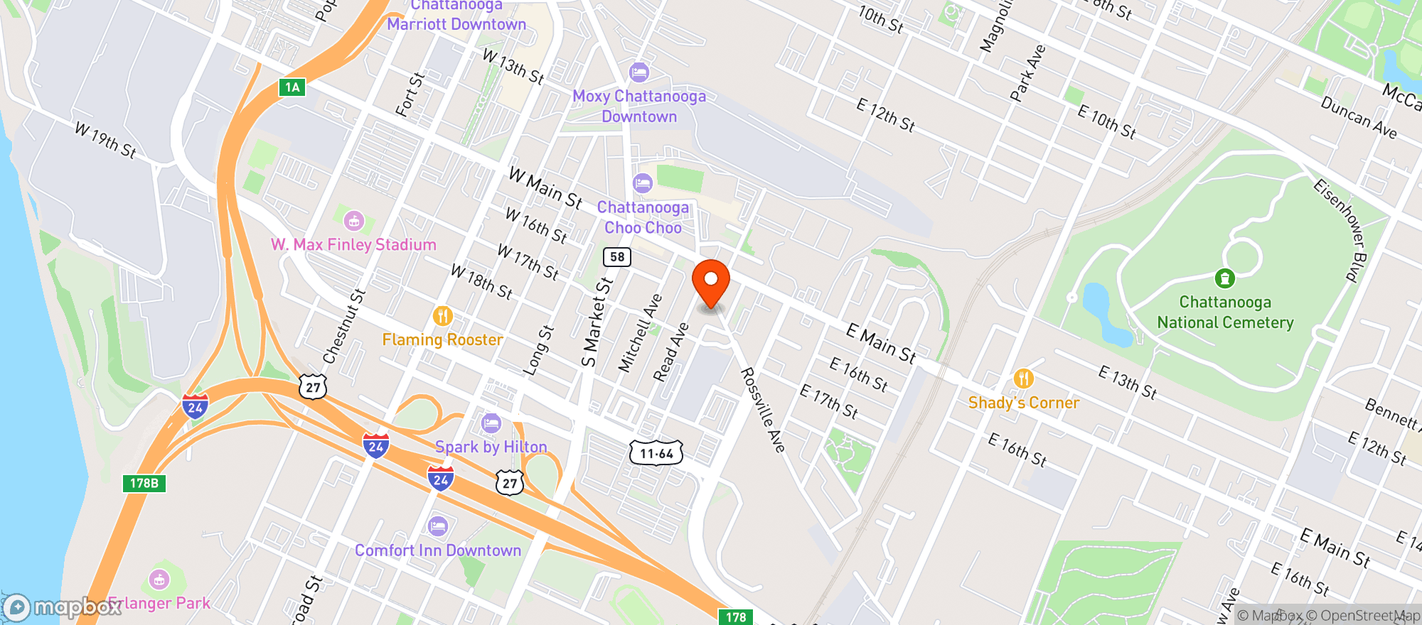 Map showing Hoptown