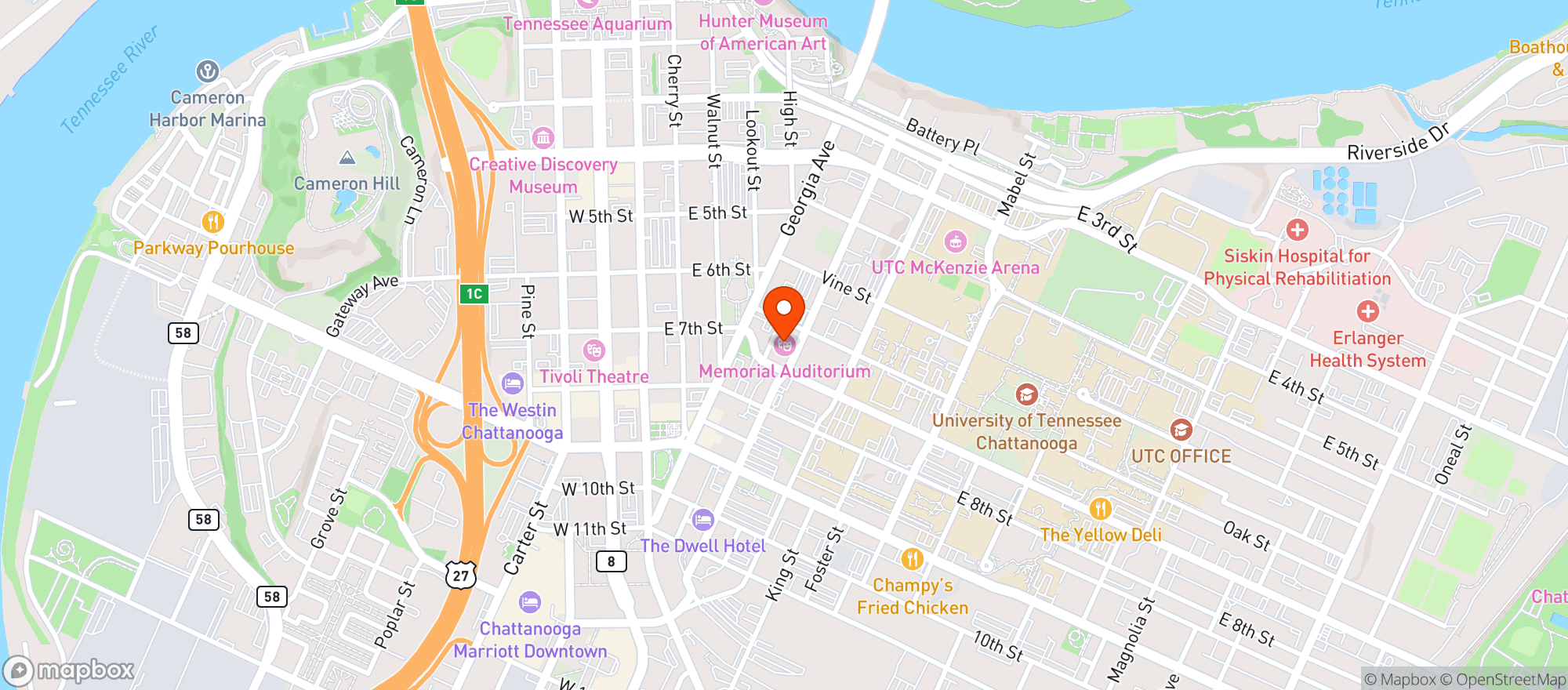 Map showing Soldiers And Sailors Memorial