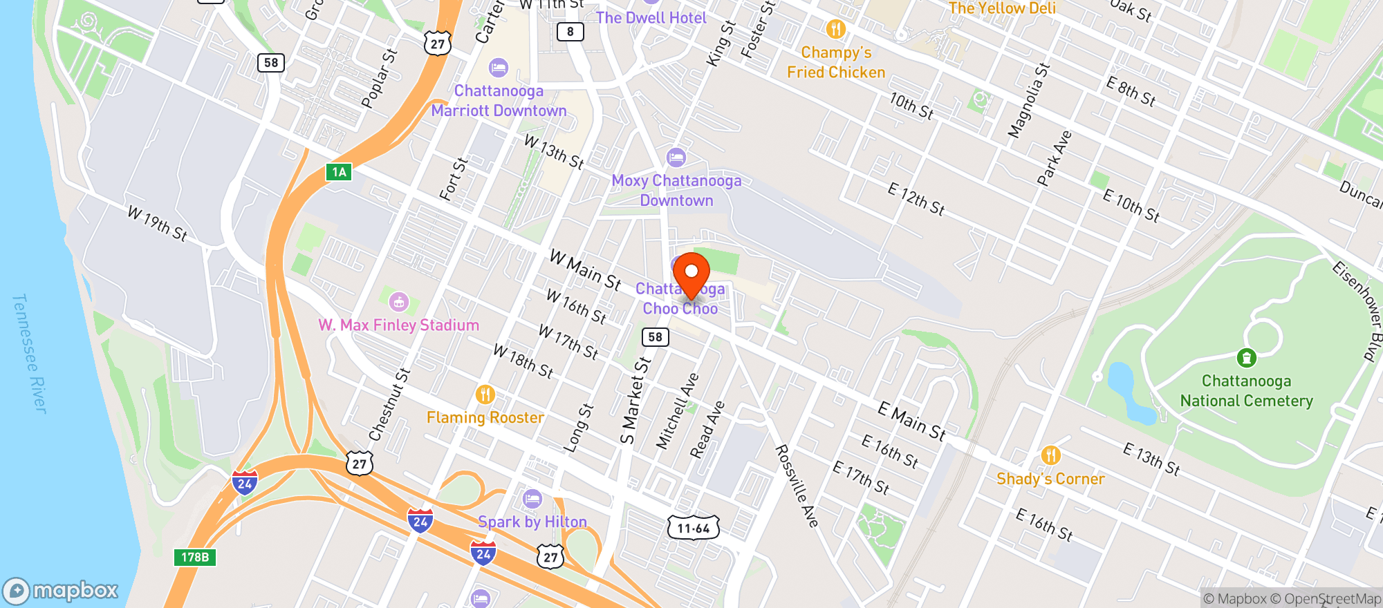 Map showing Alleia Restaurant