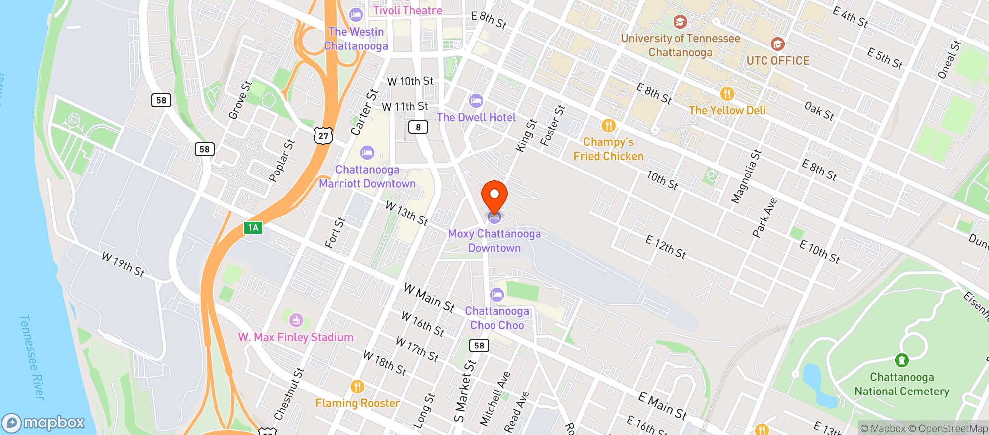 Map showing Moxy