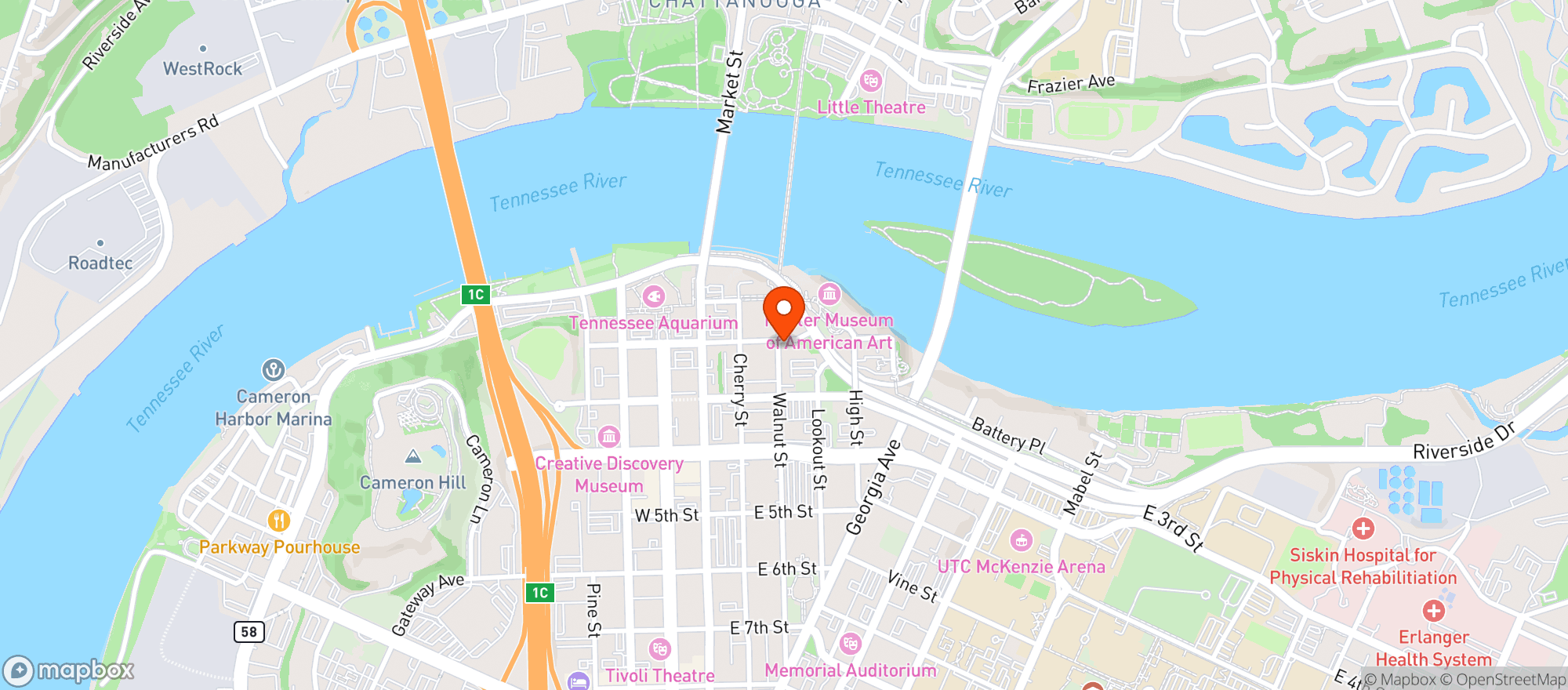 Map showing Walnut Bridge Market