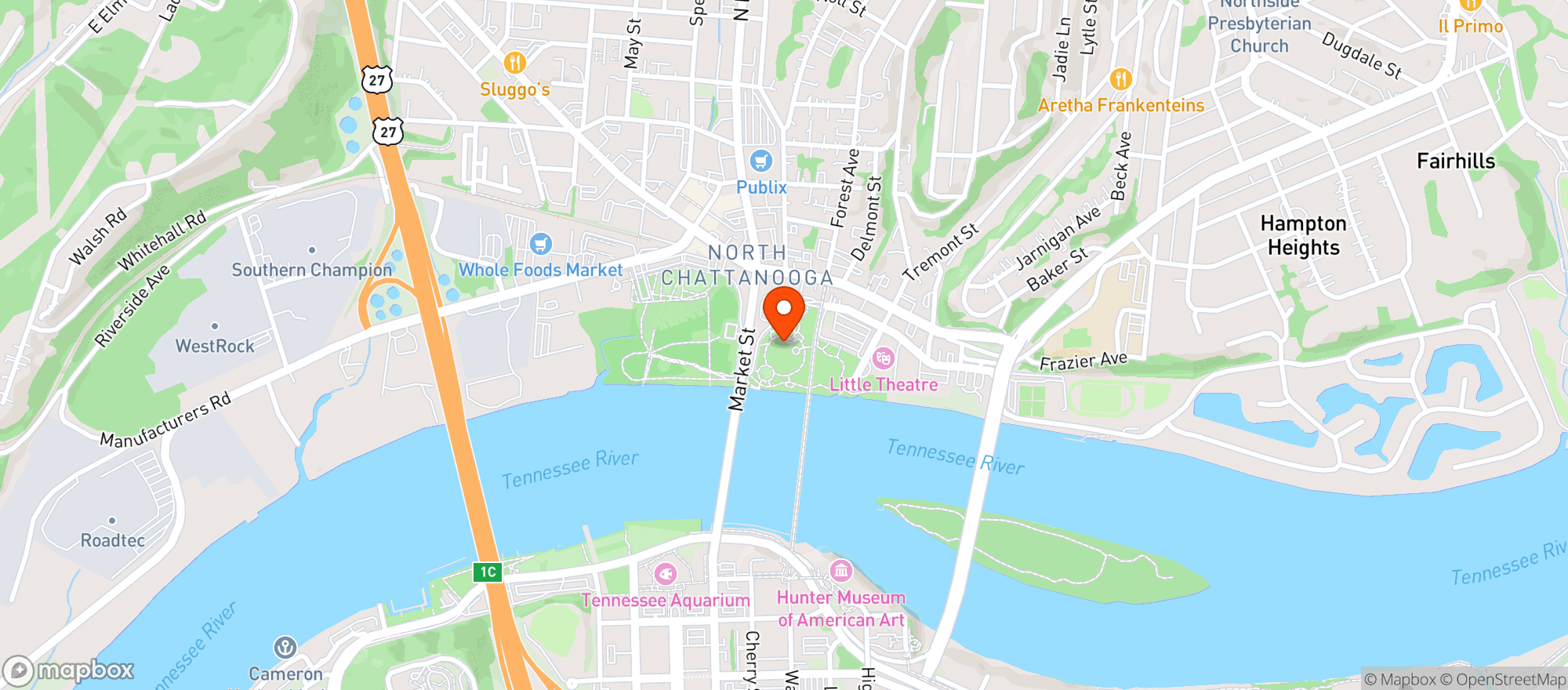 Map showing Coolidge Park
