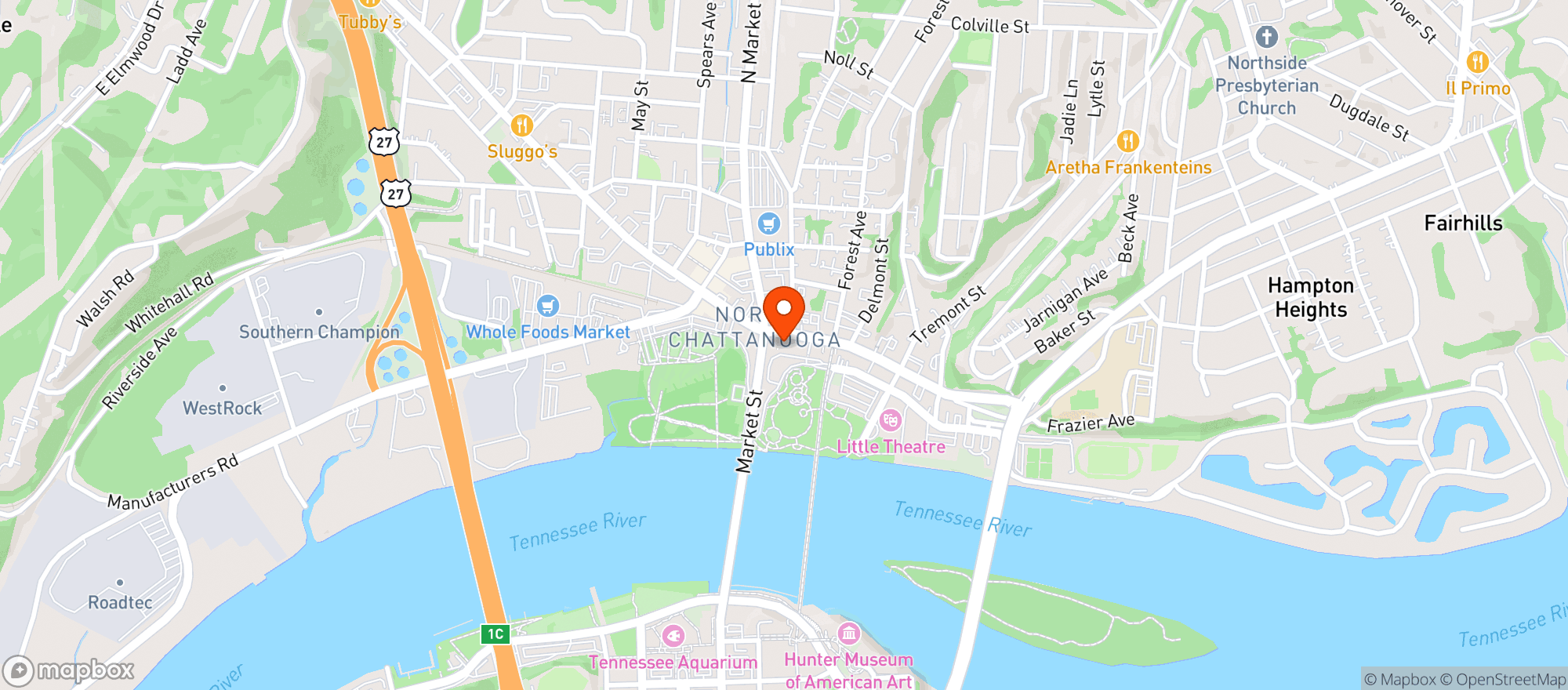 Map showing Frazier 5 & Dime