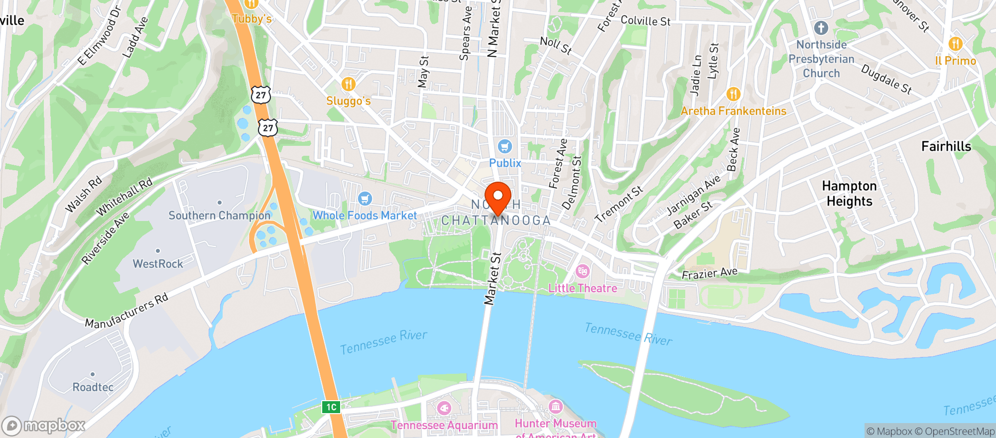 Map showing Mezcla Cocina Y Cantina