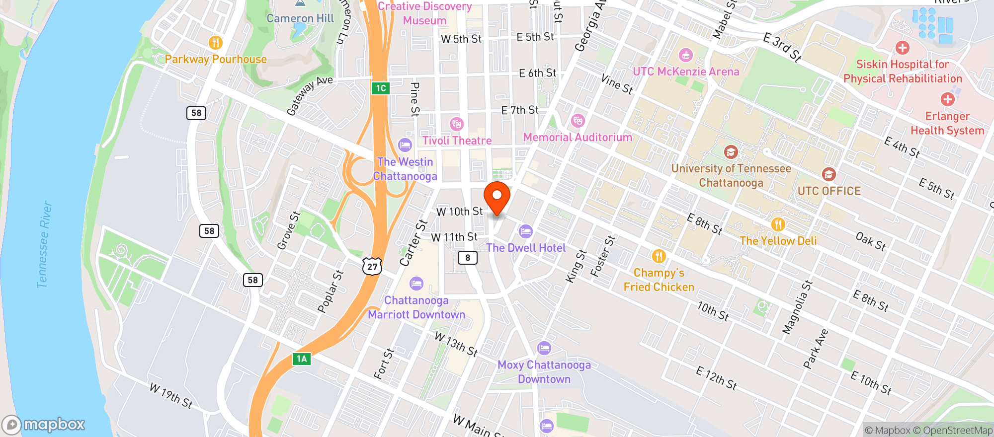 Map showing Pickle Barrel Restaurant