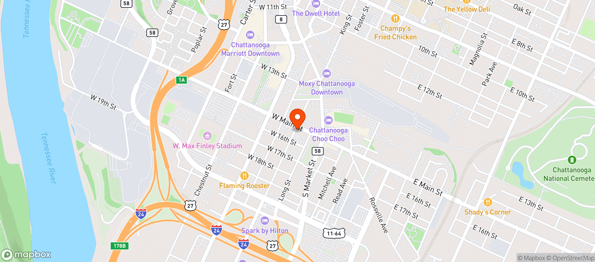 Map showing Hifi Clyde's (Main)