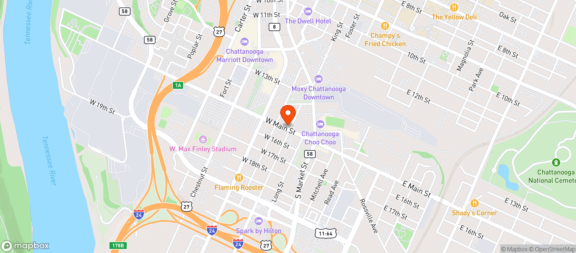 Map showing The Feed Co