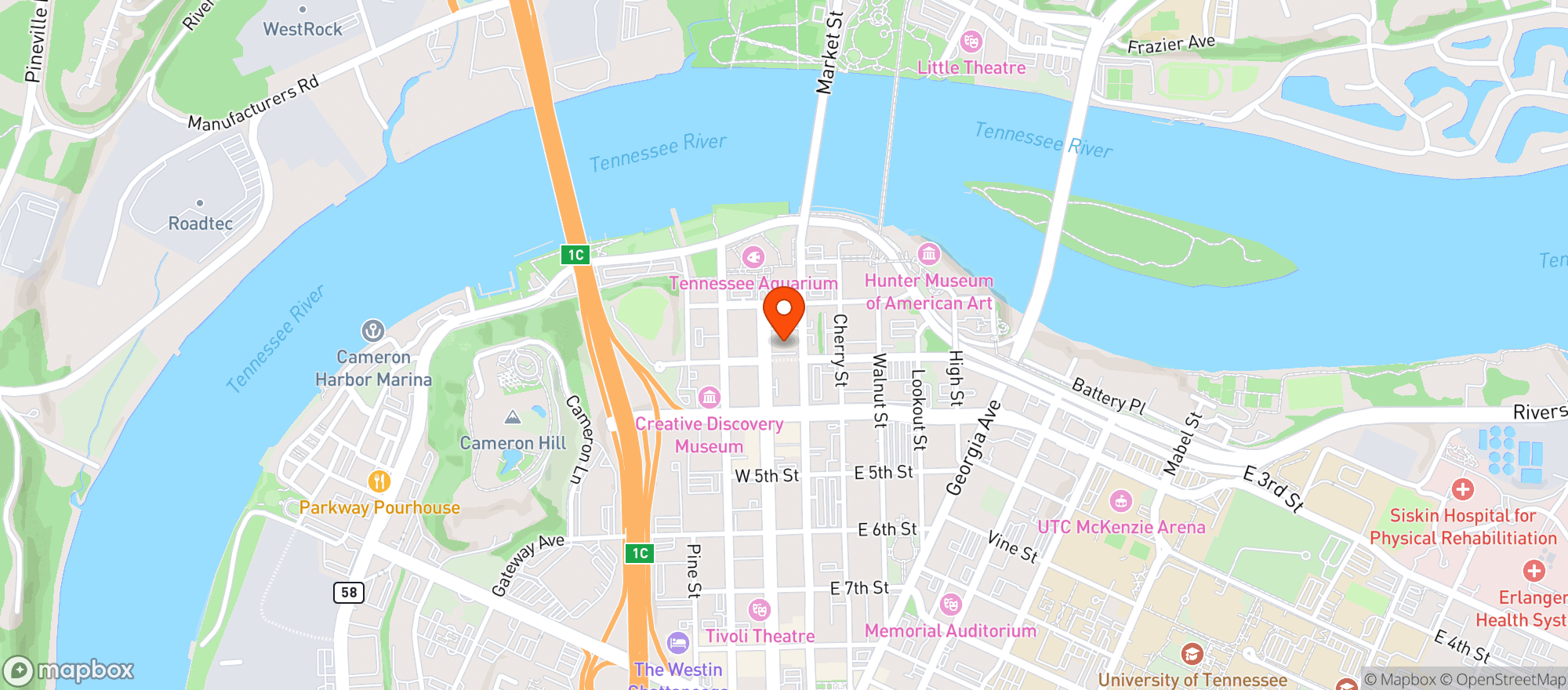 Map showing Riverport Grille