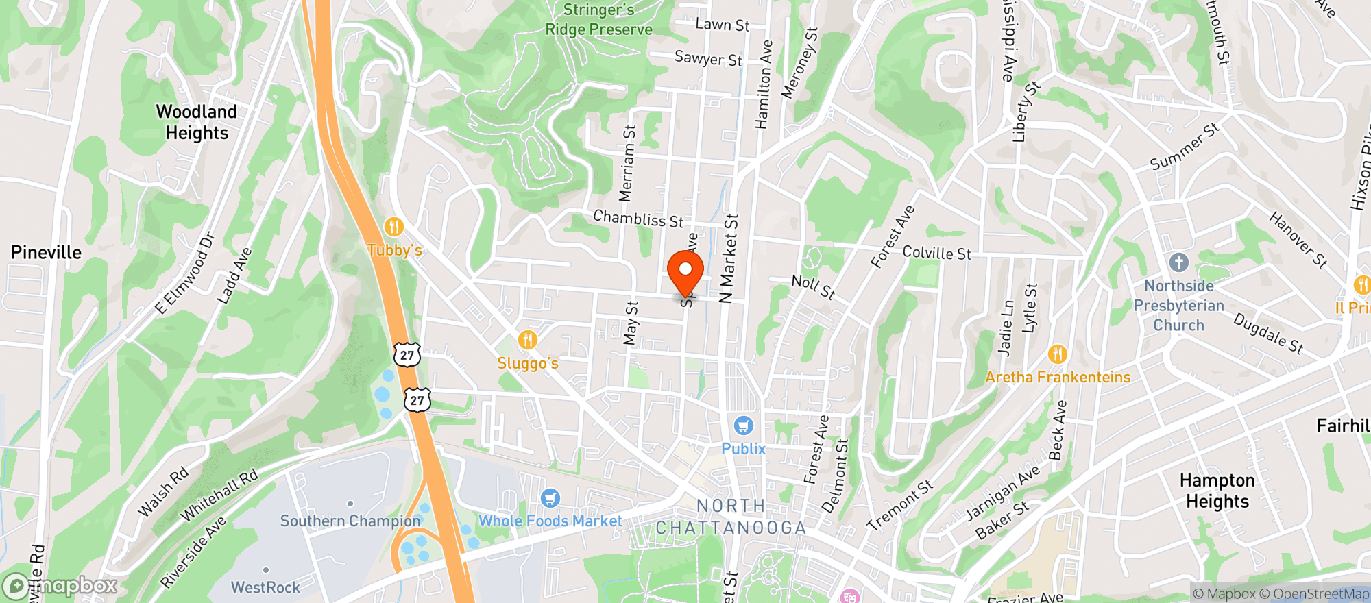 Map showing North River Corner Market