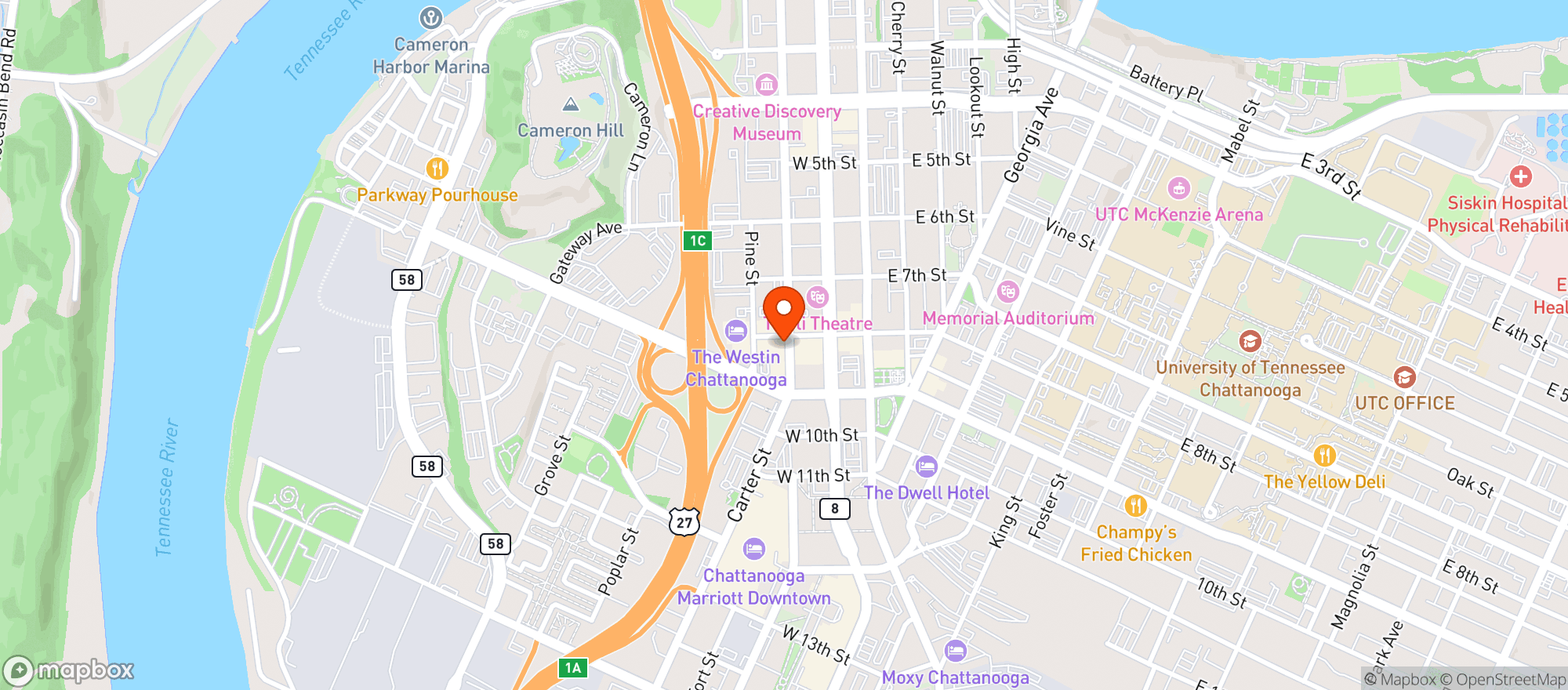 Map showing Easy Bistro & Bar