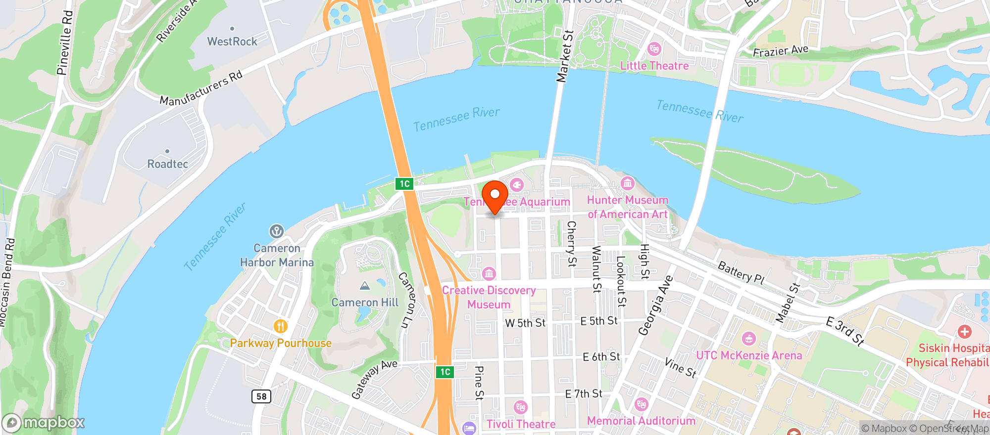 Map showing Burger Republic