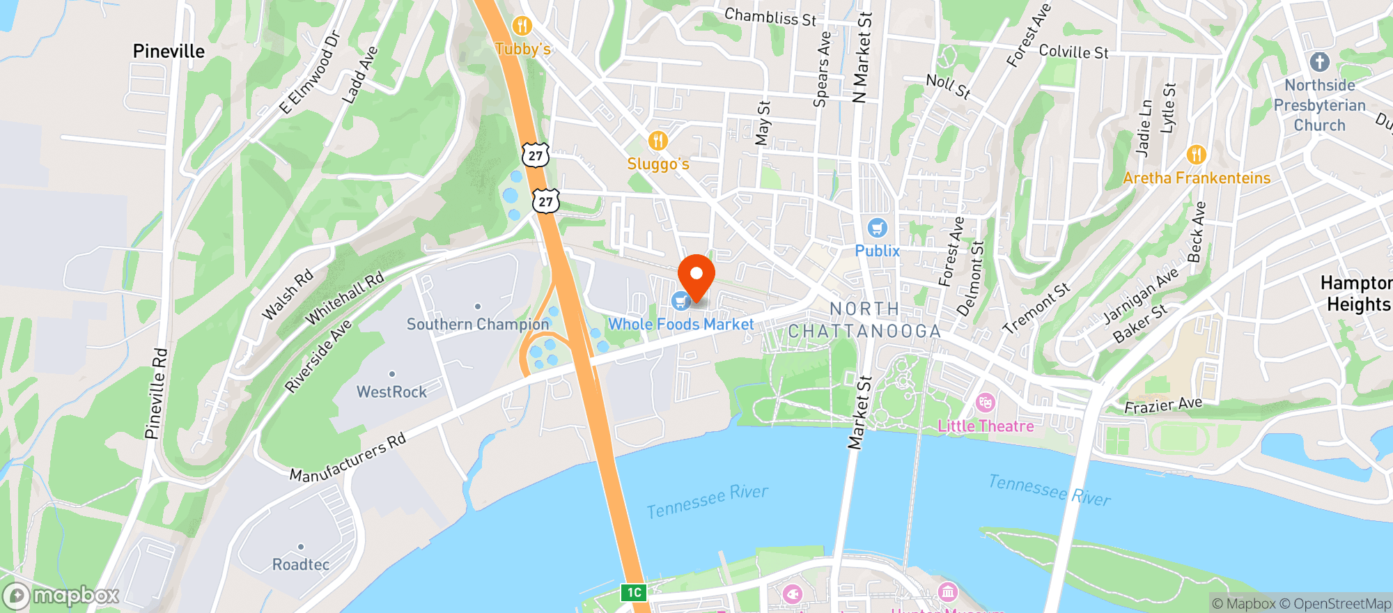 Map showing Whole Foods Market