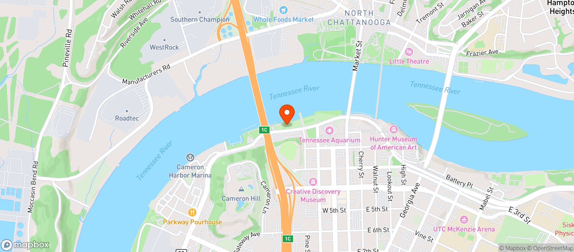 Map showing Southern Belle Riverboat