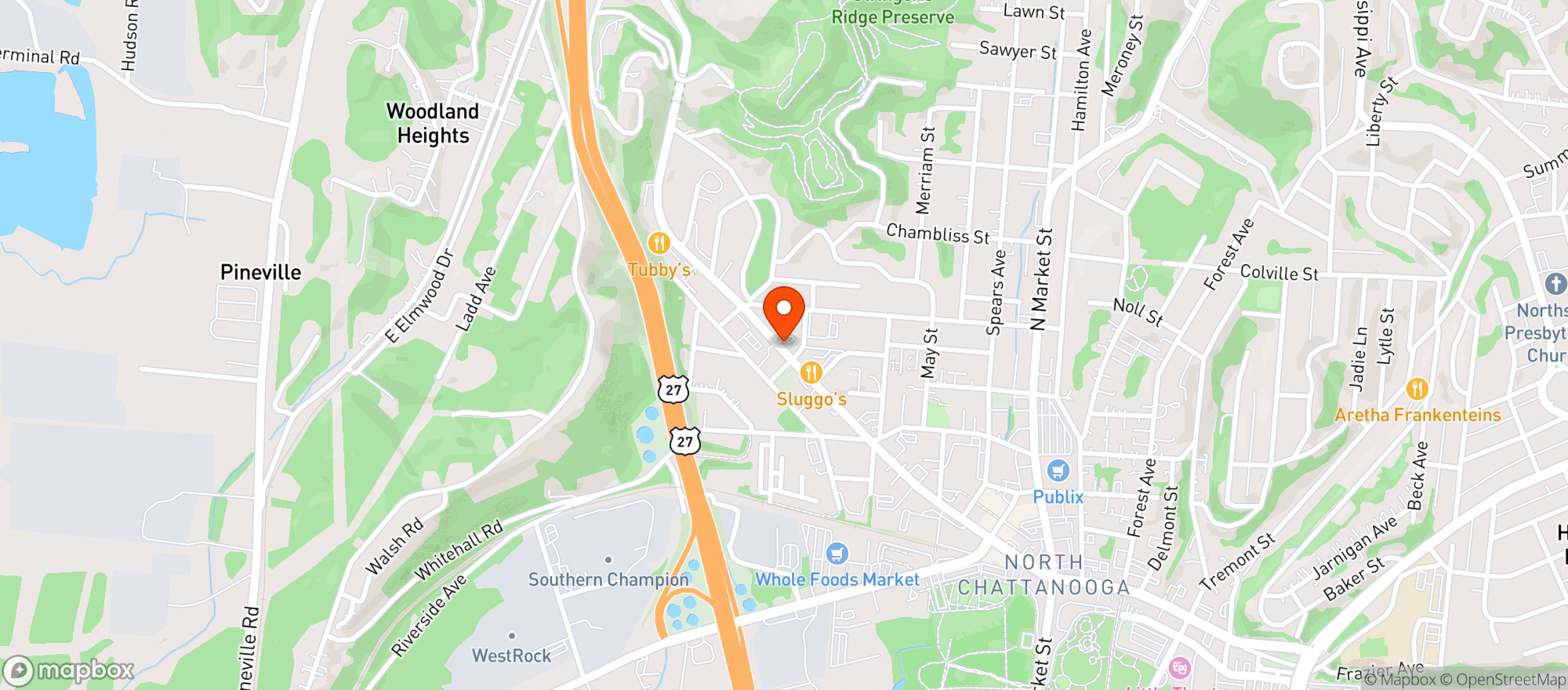 Map showing Mike's Hole in the Wall