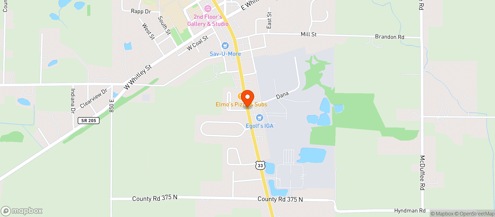 Map showing S & V Liquors