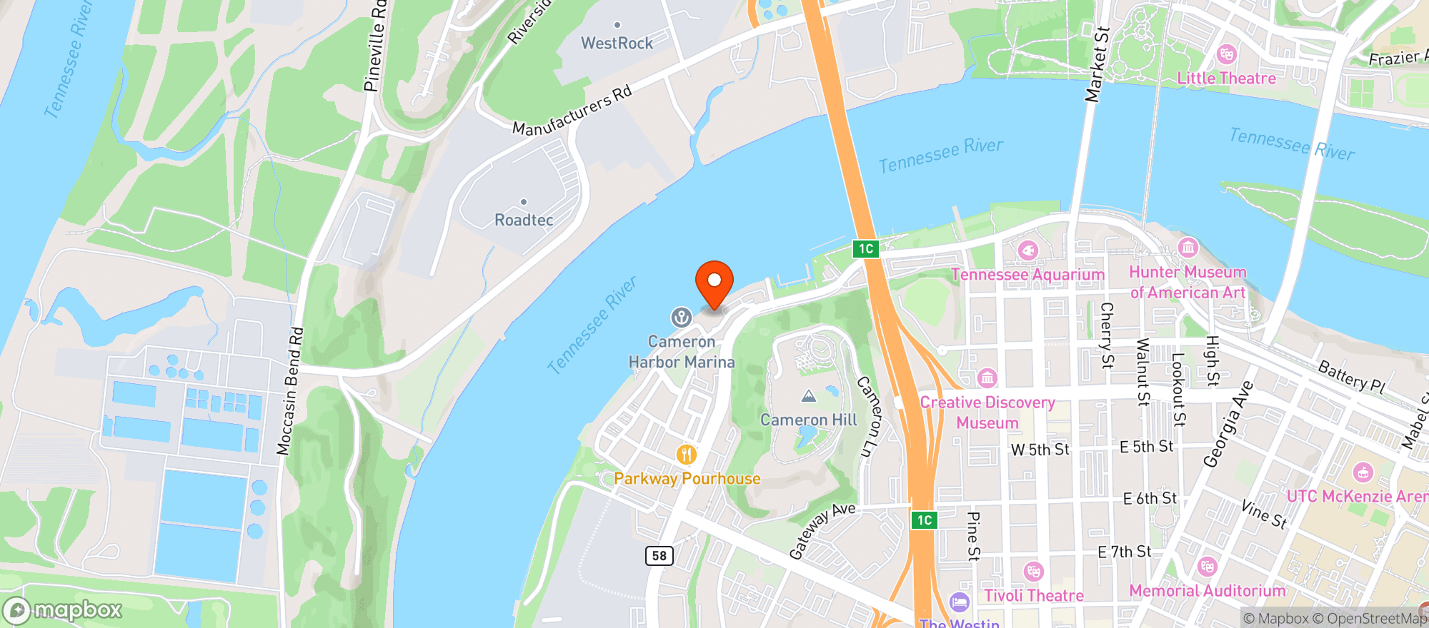 Map showing Scotties On The River