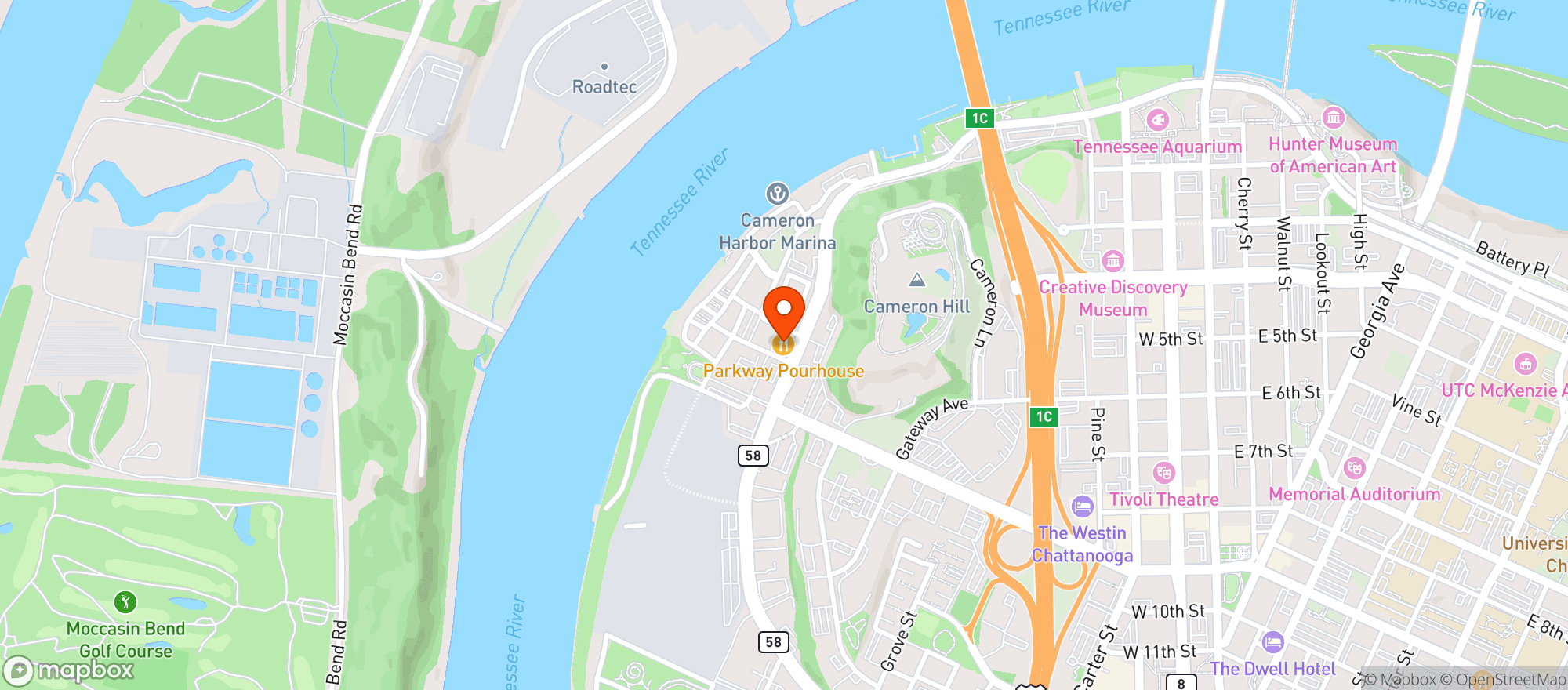 Map showing Parkway Pourhouse