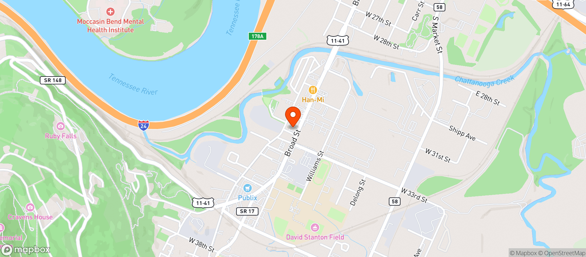 Map showing Mj Liquor, Wine & Beer