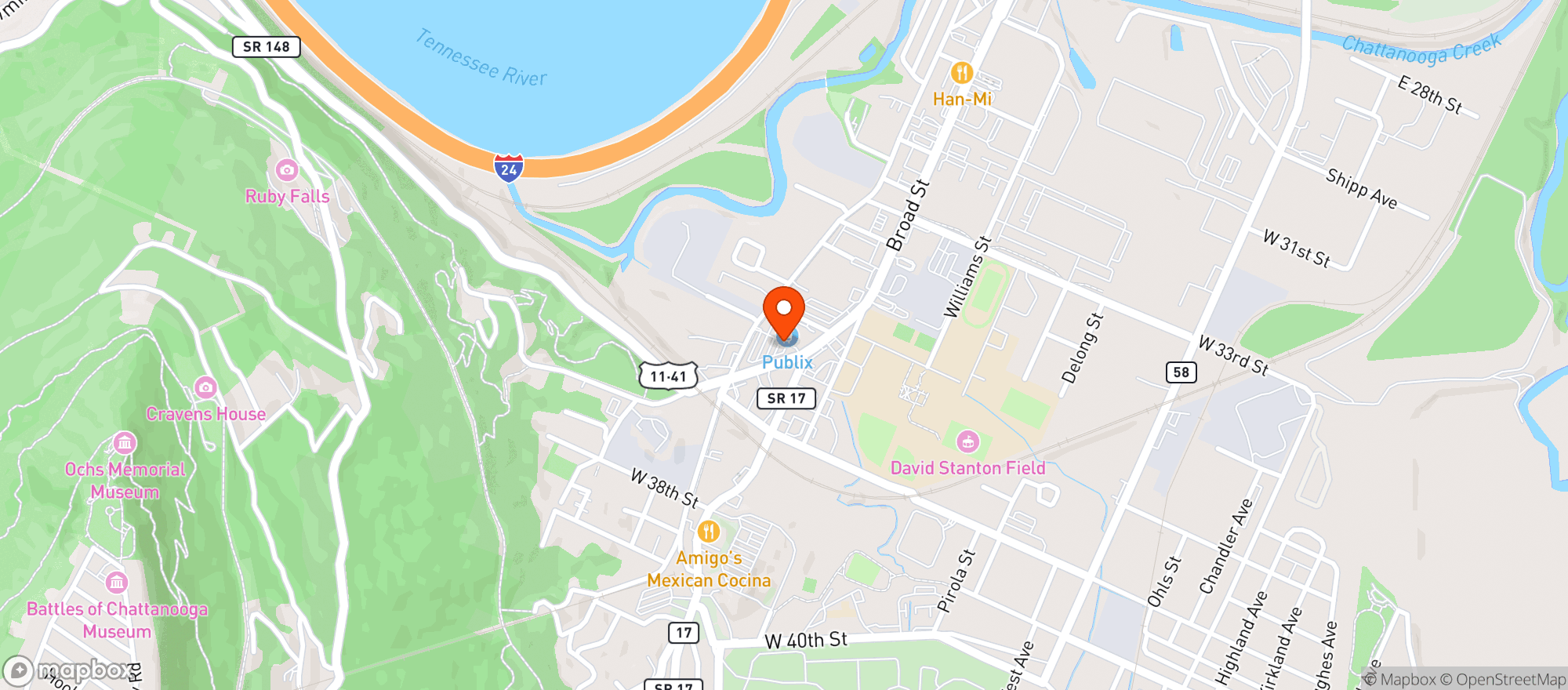 Map showing Publix