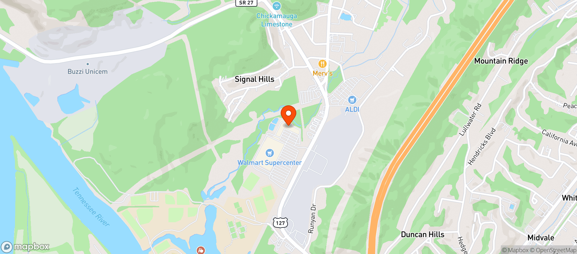 Map showing Signal Mountain Wine & Spirits
