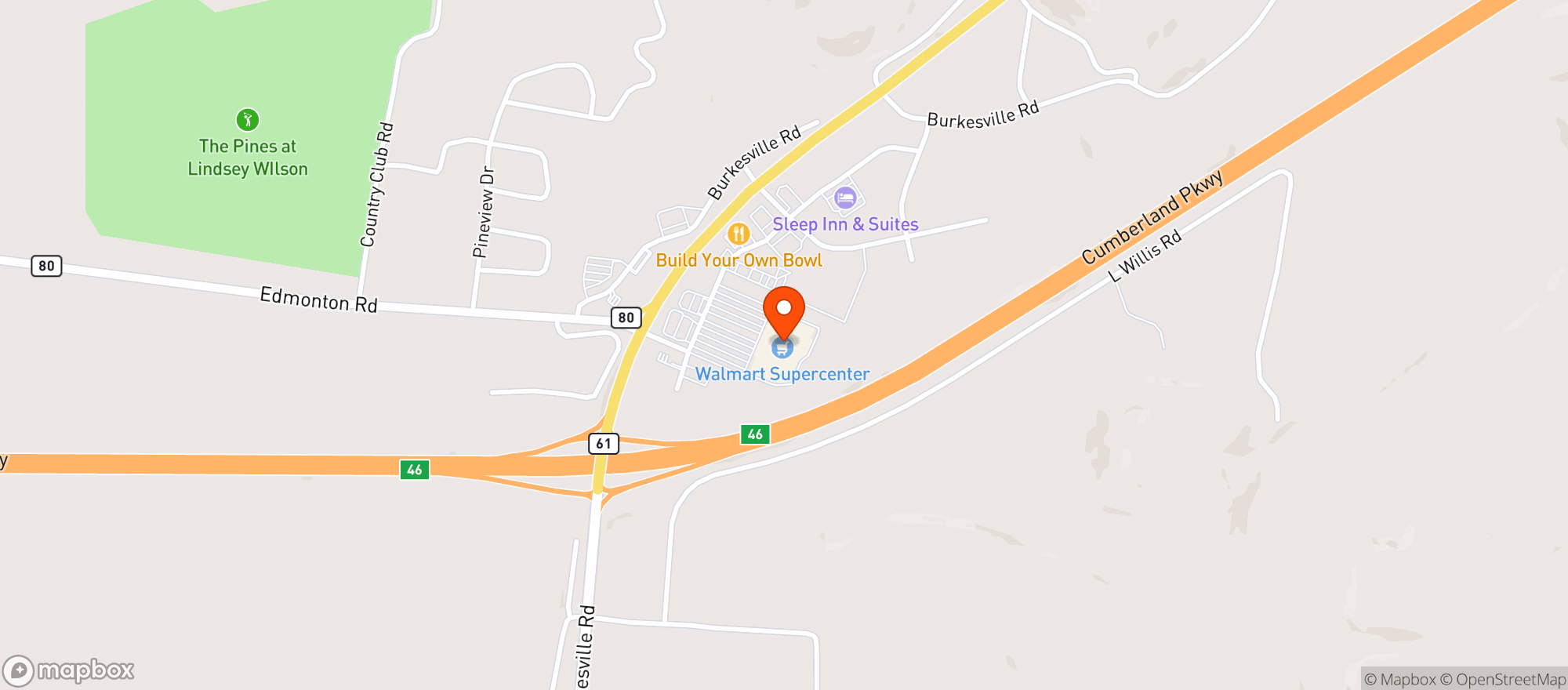 Map showing Walmart Supercenter