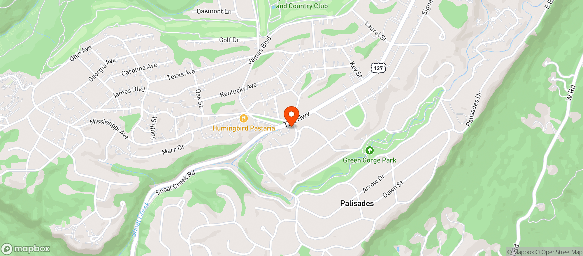 Map showing Cvs