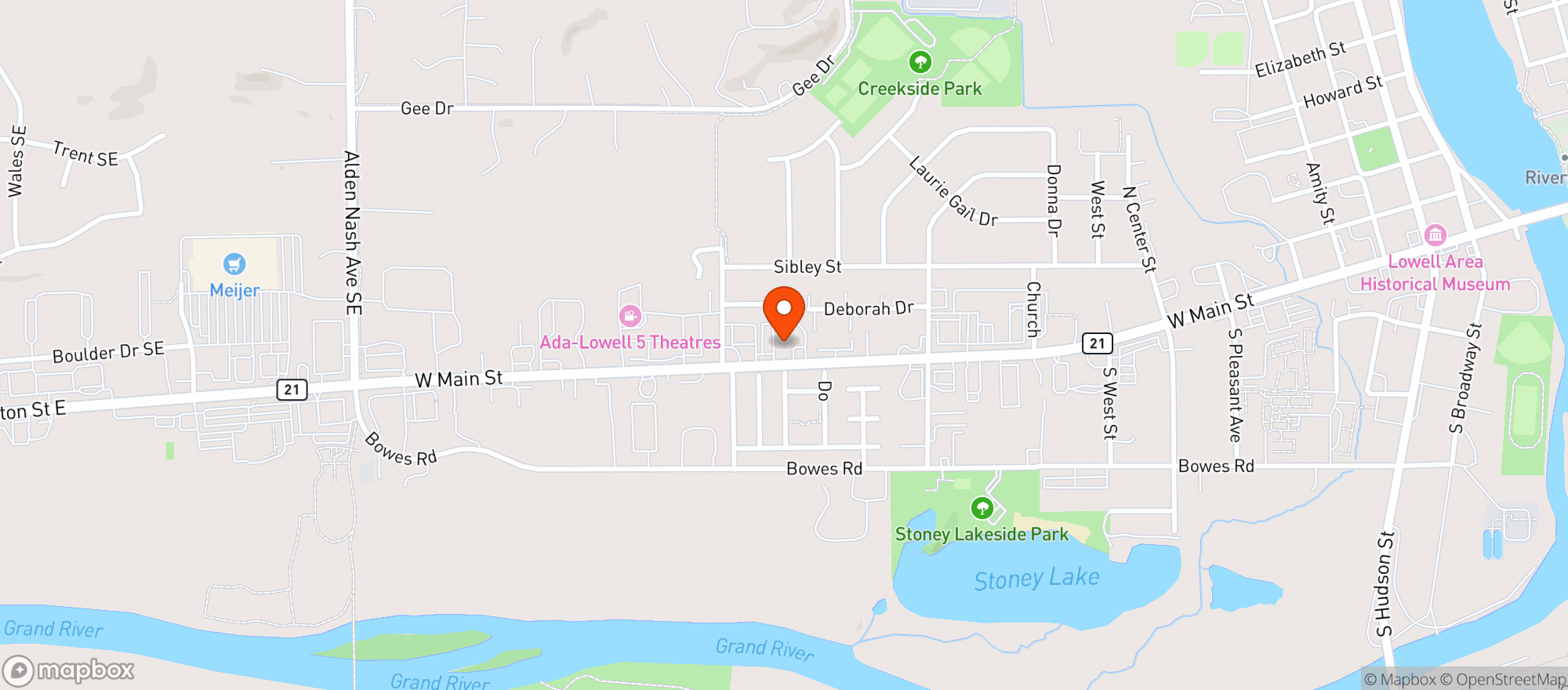 Map showing Meds Café