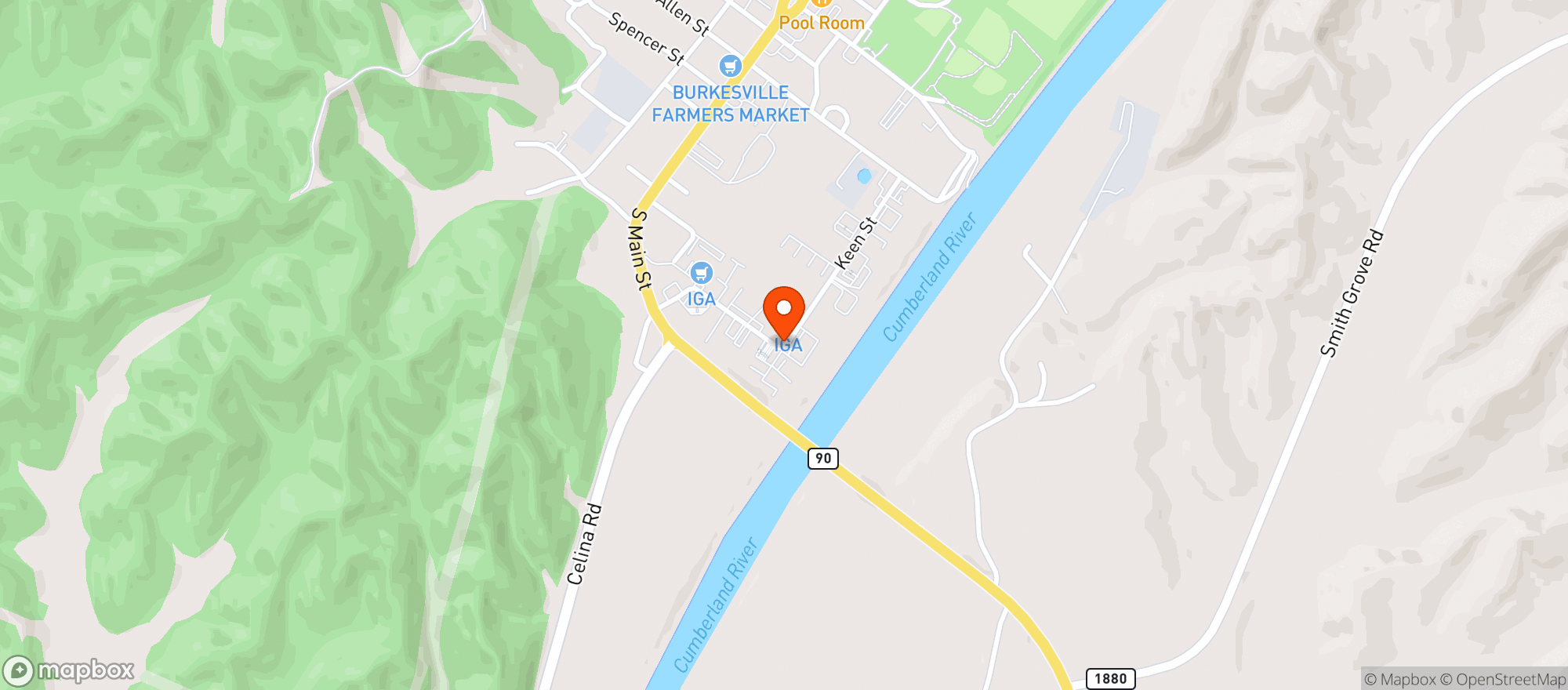 Map showing Hometown Iga