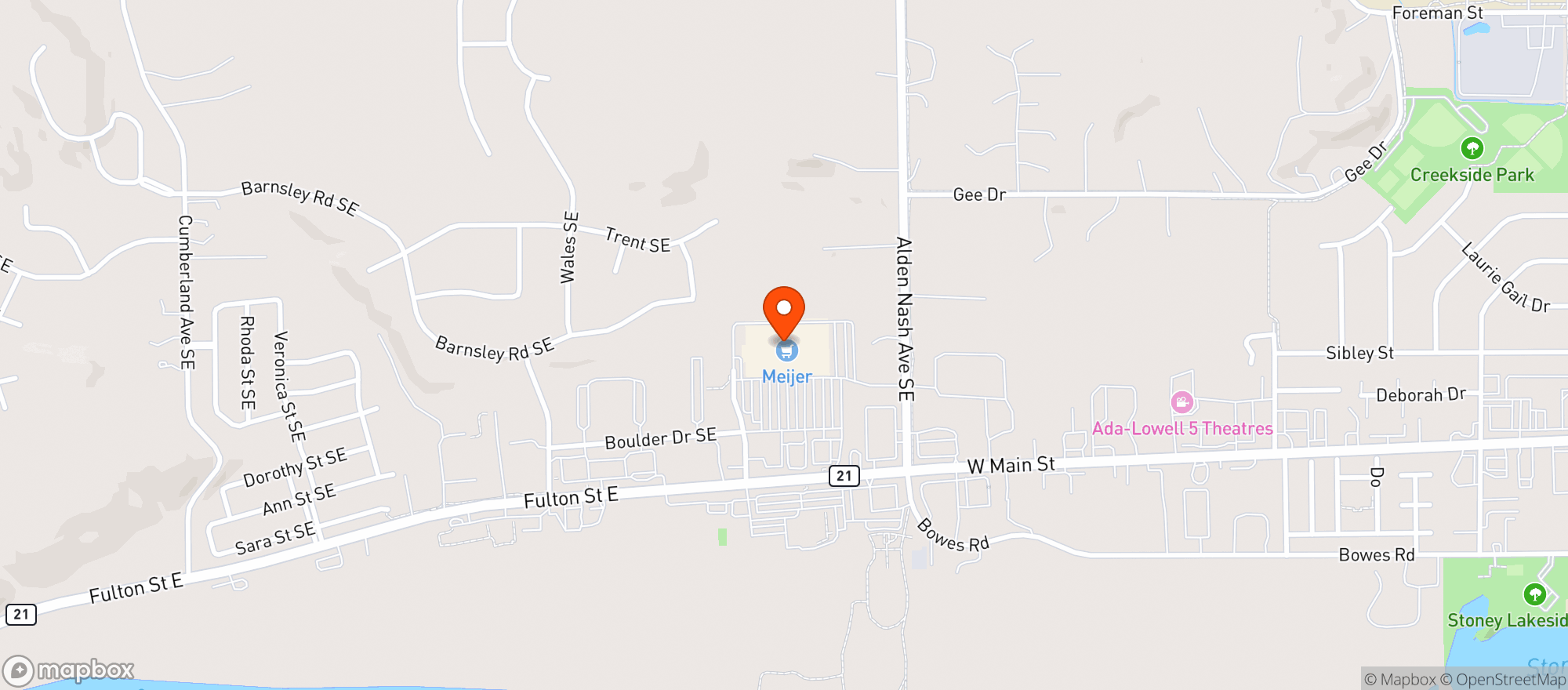 Map showing Meijer