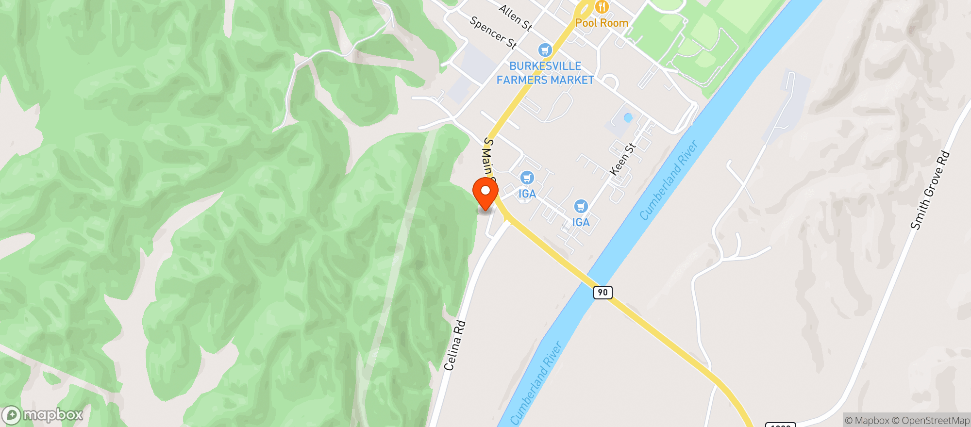 Map showing Burkesville Liquor
