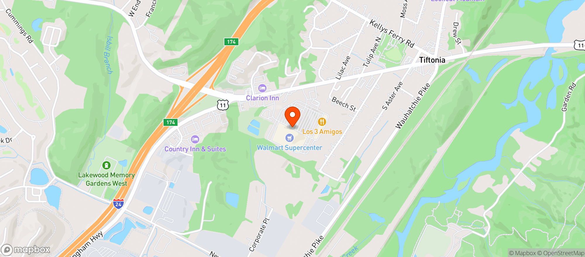 Map showing WALMART SUPERCENTER