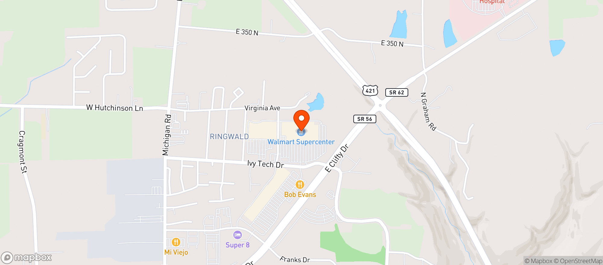 Map showing Walmart Supercenter