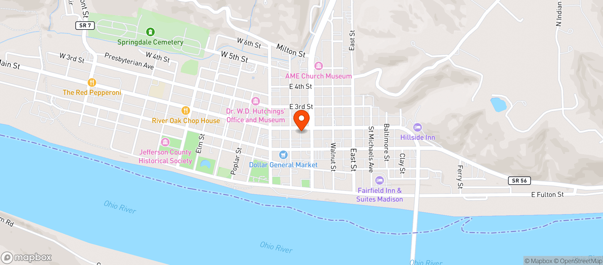Map showing Off Broadway Taproom