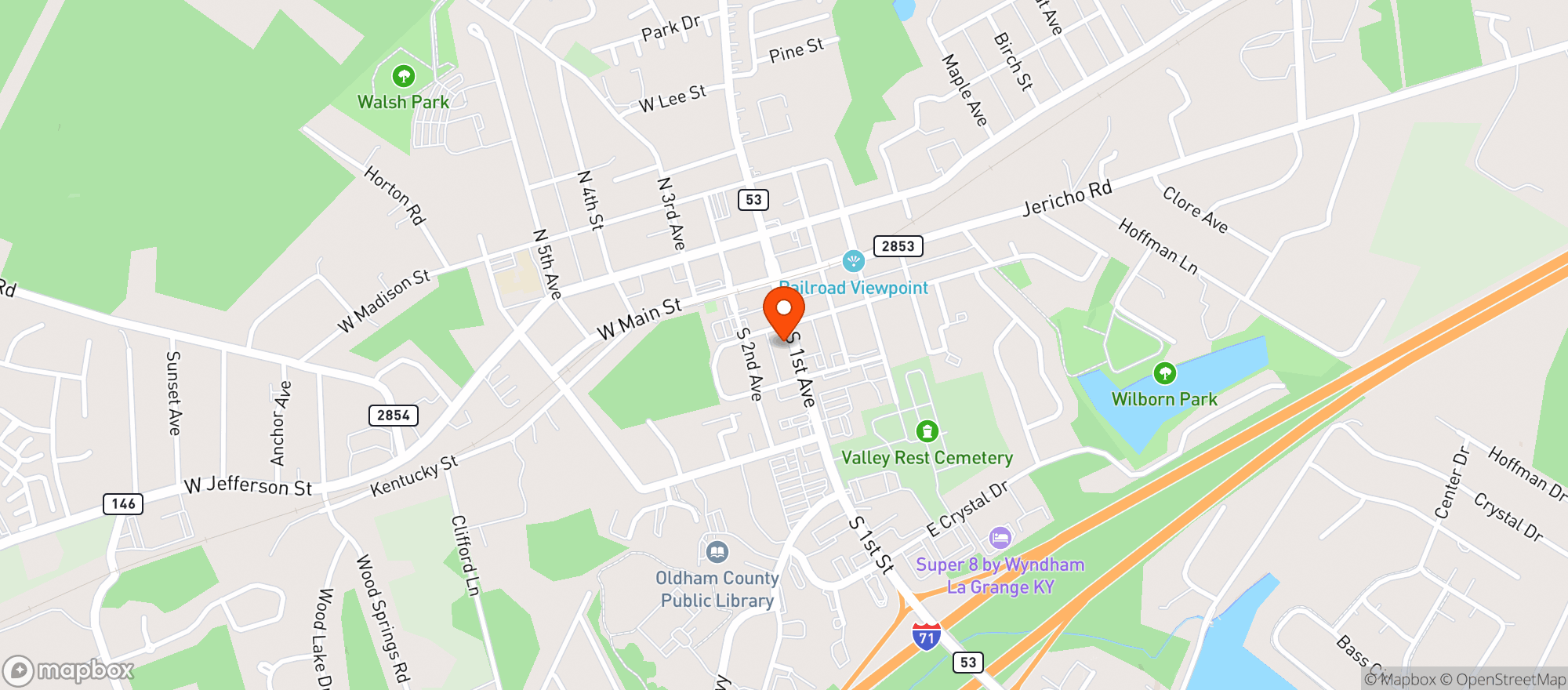 Map showing ALL ABOARD LIQUORS