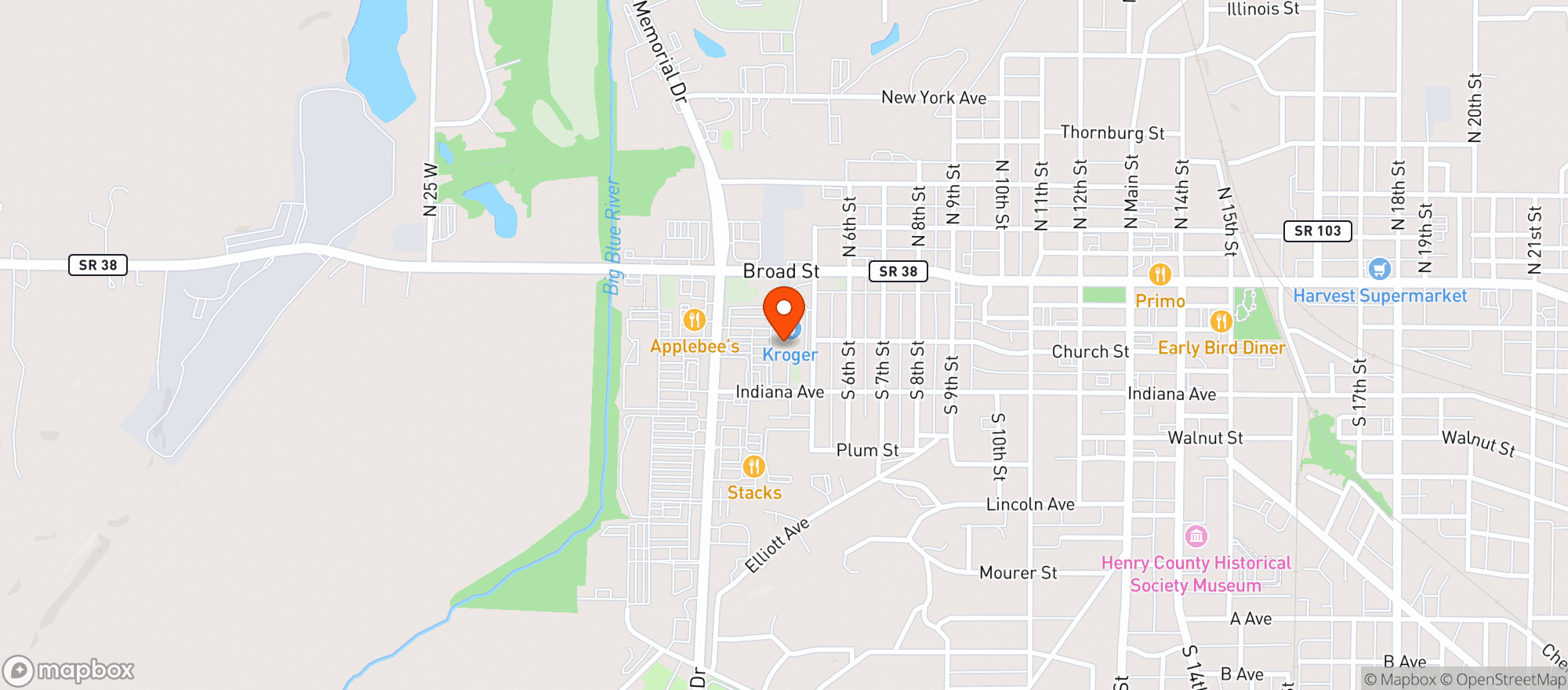 Map showing Kroger #920